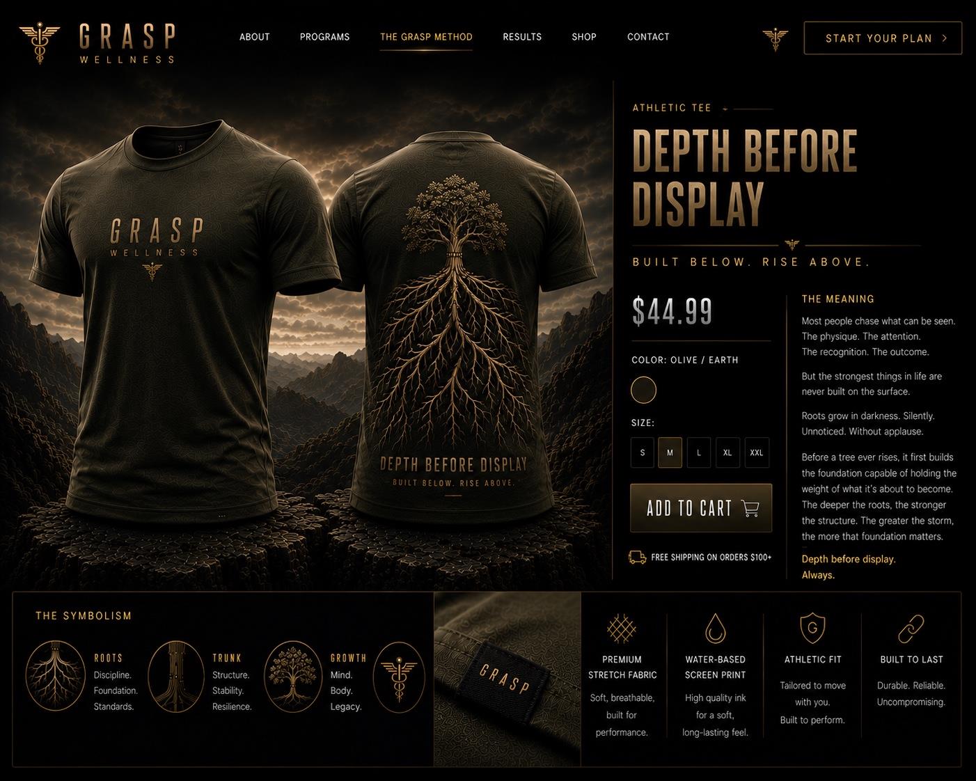 GRASP Depth Before Display athletic tee
